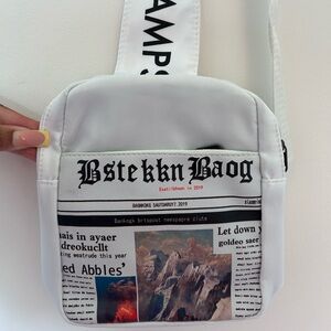 Newspaper designed crossbody bag